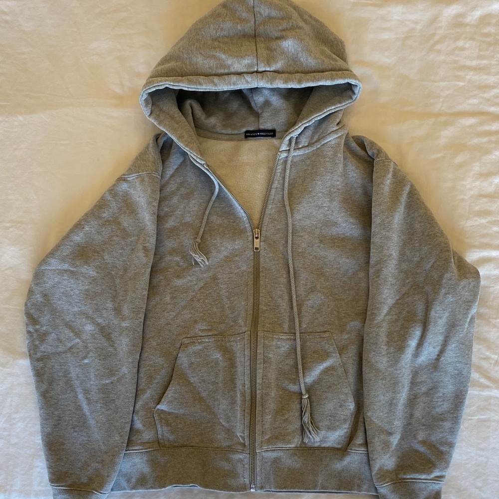 Brandy Melville Gray Zip-Up Men's Sweater